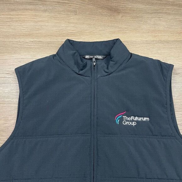 Travis Mathew Vest Mens Medium Black Puffer Cold Bay Golf Full Zip Golfer - Picture 3 of 11